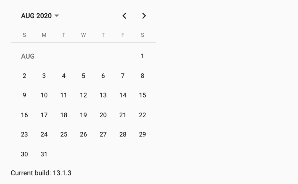 Calendar component