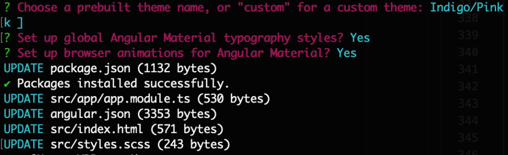 Setting up angular material